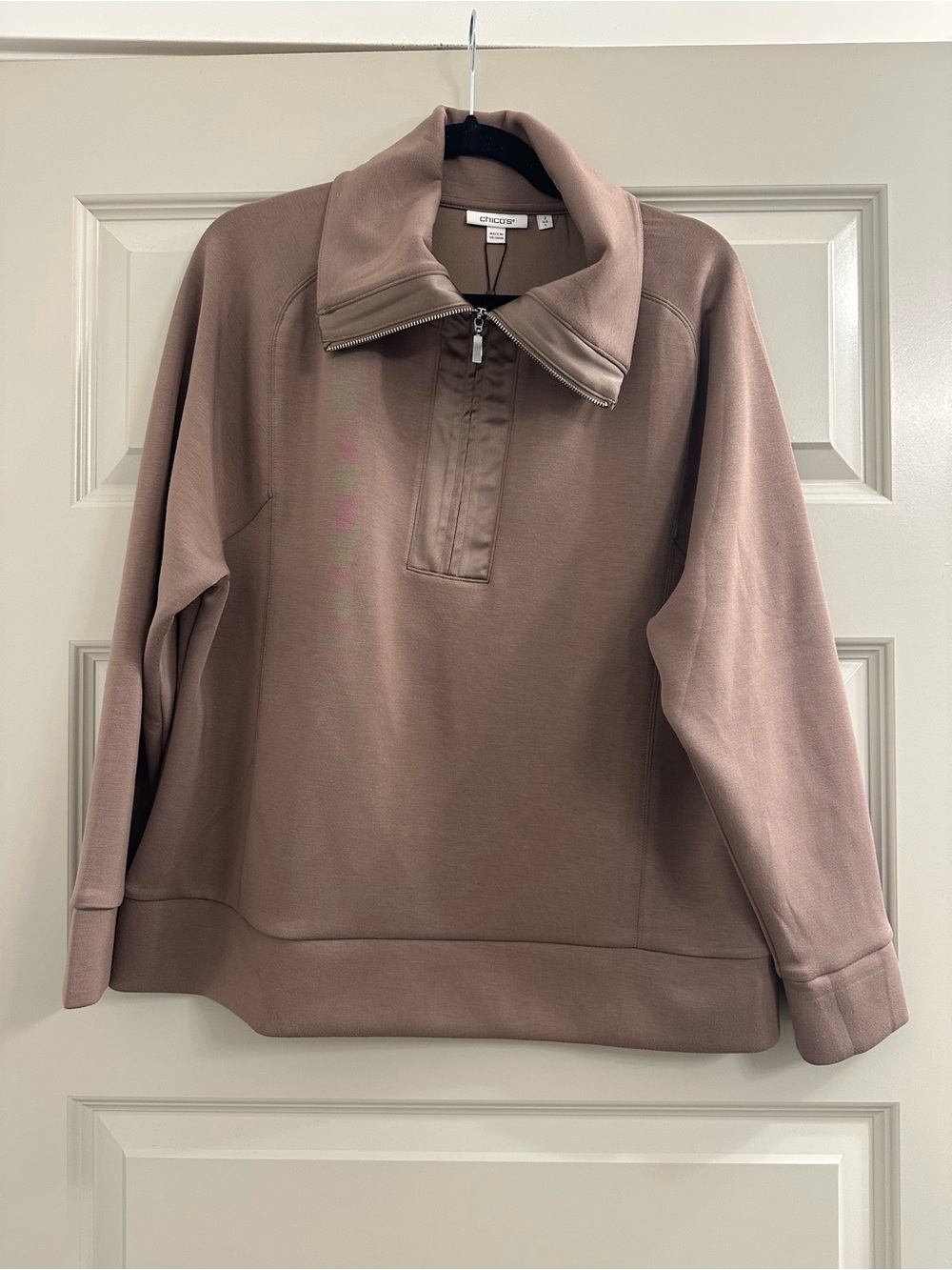 Chicos Soft Scuba Half Zip Womens Large